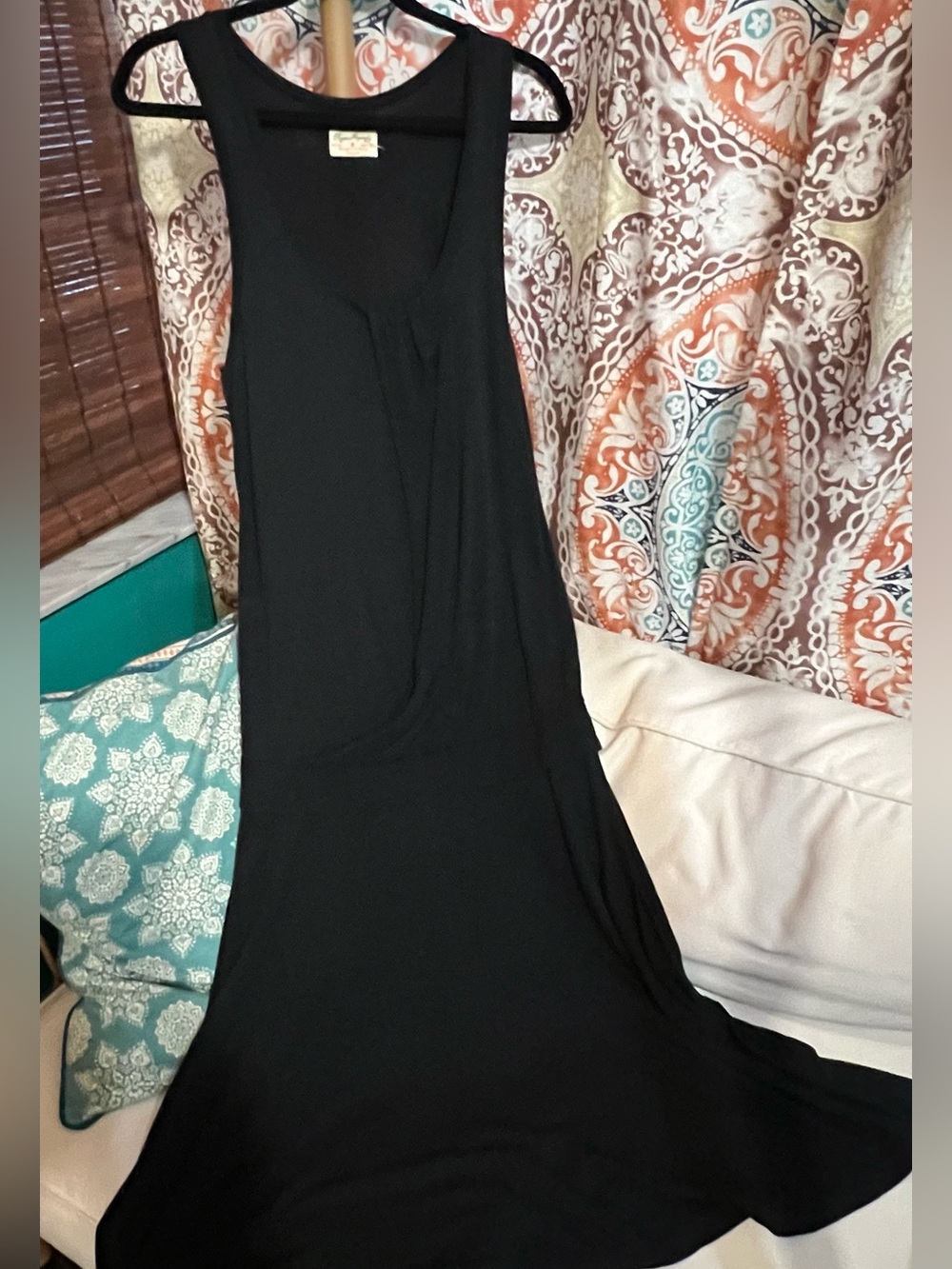 Oxygen Required Black Soft Bamboo Cotton Drop Waist Dress Women’s Size L